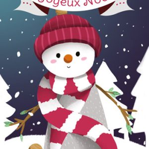 Carte postale illustrée “Snowman”